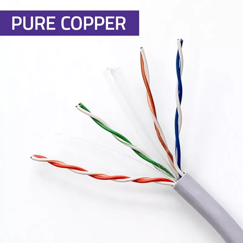 Sieťový patch kábel QOLTEC Cat6 UTP medený kábel, 25 m, sivý