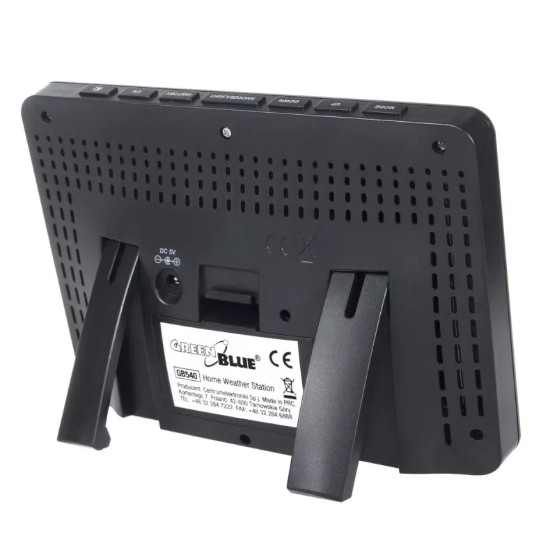 Hygrometer teplomer GreenBlue GB540 — interiérový 0–50°C / exteriérový -20–65°C, DCF hodiny, vonkajší senzor 60 m, čierny