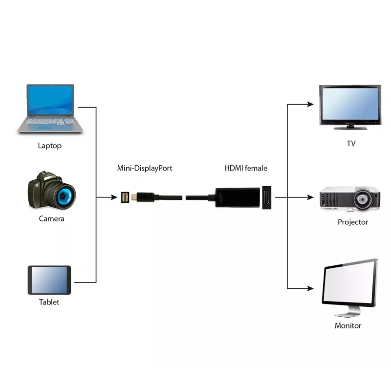 Gembird A-MDPM-HDMIF-02 videokábel adaptér Mini DisplayPort HDMI typ A (štandard) čierny
