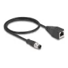 DeLOCK adaptérový kábel M12 D-kódovaný 4-pólový konektor samec na RJ45 konektor samica 50 cm