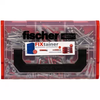 FixTainer - DUOPOWER & DUOSEAL + skrutky, hmoždinky svetlosivá/červená, 275-dielna
