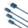 USB kábel 3in1 Baseus Superior Series, USB na Micro-USB / USB-C / Lightning, 3,5 A, 1,5 m (modrá)