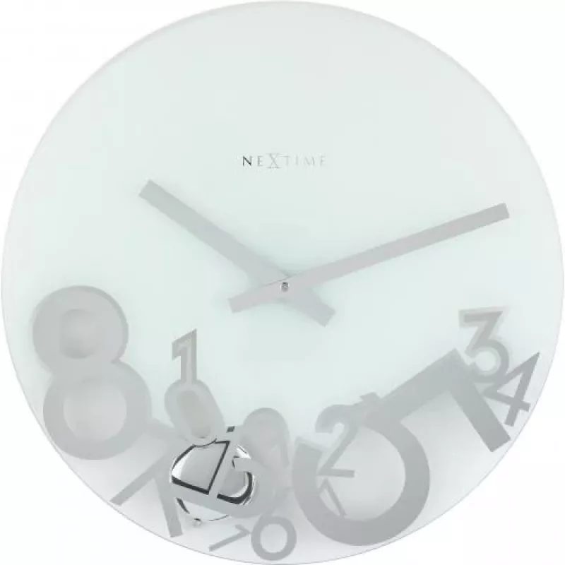 NeXtime hodiny 8115 Dropped, Ø43 cm, nástenné, strieborné