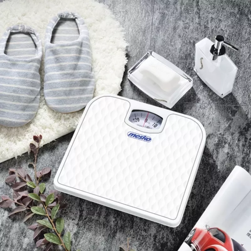 Mechanická váha Mesko MS 8160 – maximálna nosnosť 130 kg, presnosť 1000 g, biela