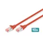 Sieťový kábel Digitus CAT 6 S/FTP RJ-45 5m červený