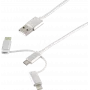 USB kábel ShiverPeaks BS14-50067 1m USB A USB C/Micro-USB B/Lightning biely
