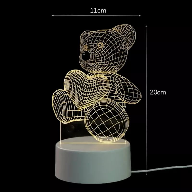 Nočná lampa Extralink HOME 3D srdce optická ilúzia nočná lampa USB