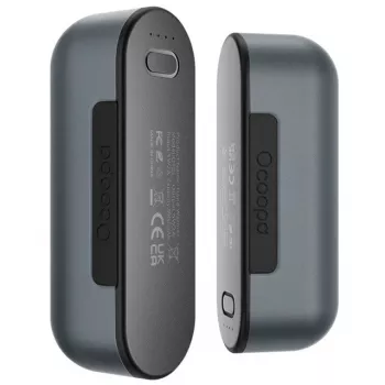 Nabíjateľný ohrievač rúk Ocoopa UT2S-GY, hliník, 2×5000mAh, 4 stupne ohrevu, 3h nabíjanie, až 8h, sivá