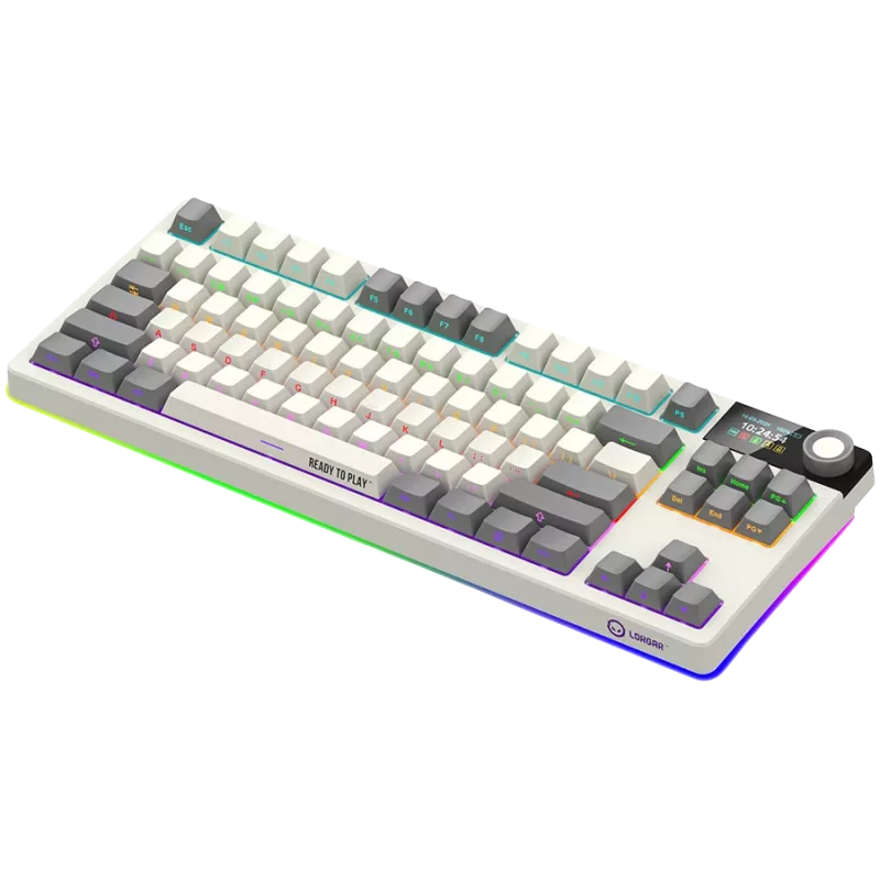 LORGAR KBP70TKLW, bezdrôtová TKL mechanická herná klávesnica Pro, béžová, EN-layout