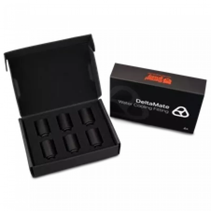 Thermal Grizzly DeltaMate Extender MF28 – konektor vodného chladenia, čierny, 6 ks (TG-DM-FIT-6008)