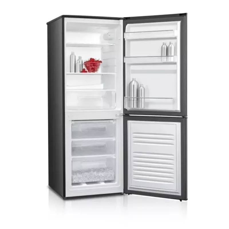 Chladnička s mrazničkou MPM MPM-215-KB-39/E — 215 l, mraznička dole, Dark Inox, zameniteľné otváranie dverí, LED osvetlenie
