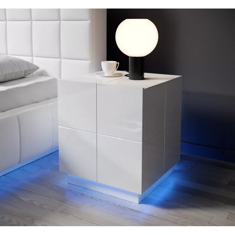 Cama nočný stolík REJA biely lesk/biely lesk