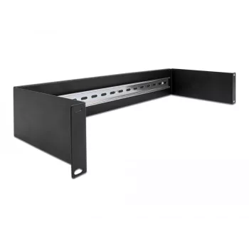 Delock 66884 19-palcový panel pre DIN lištu, 2U, čierny
