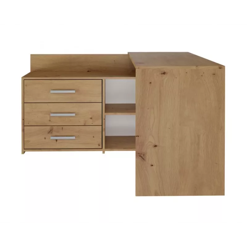 Rohový počítačový stôl Top e Shop DANY ARTISAN KPL, v tvare L, drevotrieska, dubová farba
