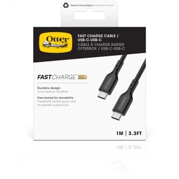 Otter Products OtterBox - USB kábel - 24-pinový USB-C (M) na 24-pinový USB-C (M) - USB 2,0 - 3 A - 1,0 m - čierny (78-81356)