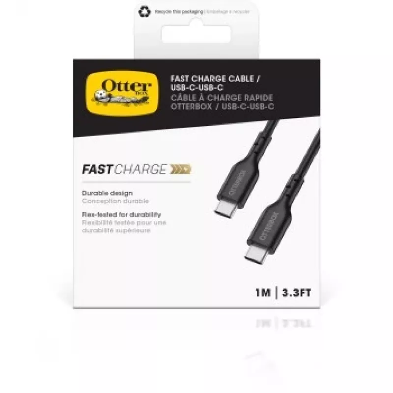 Otter Products OtterBox - USB kábel - 24-pinový USB-C (M) na 24-pinový USB-C (M) - USB 2,0 - 3 A - 1,0 m - čierny (78-81356)