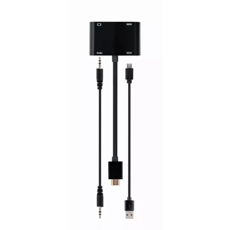 Gembird A-HDMIM-HDMIFVGAF-01 adaptér HDMI samec na HDMI samica + VGA samica s audio a napájacím portom