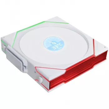 120 mm ventilátor do skrine Lian Li 12RTLLCD1W1W ARGB Wireless LCD biely