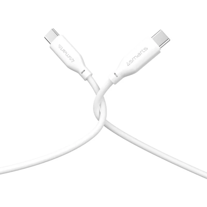4smarts USB-C / USB-C silikónový kábel High Flex 60W 1,5 m biely