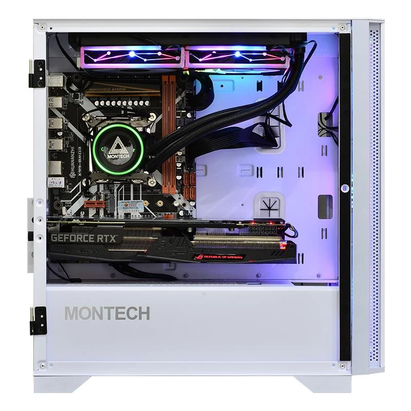 Montech AIR 100 ARGB MICRO-ATX veža so štyrmi predinštalovanými ARGB ventilátormi, ultra-minimalistický dizajn, jemný mesh predný panel, vysoký prietok vzduchu, jedinečná strana
