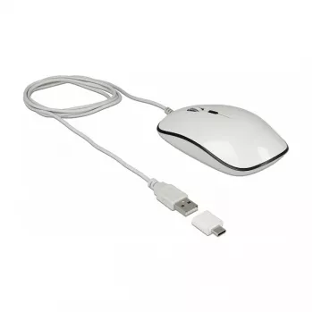 Myš DeLOCK 12532 kancelárska obojručná USB Type-A optická 3200 DPI