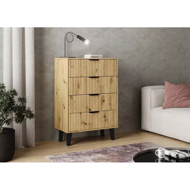 SCANDI 4S štíhla dub ARTISAN komoda