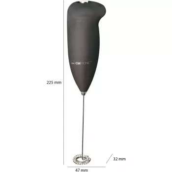 Clatronic MS 3089 na batérie šľahač mlieka, čierna/nehrdzavejúca oceľ