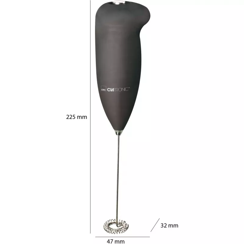 Clatronic MS 3089 Napeňovač mlieka na batérie, čierny/nehrdzavejúca oceľ