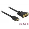 Video kábel adaptér DeLOCK 85653 1,5m HDMI Type-A DVI čierny