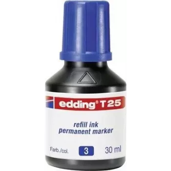 Náplň atramentu pre fixku Edding T 25 modrá 30 ml kompatibilná s Edding No.1/21/22/25/400/500/550/800/850/3000/3300