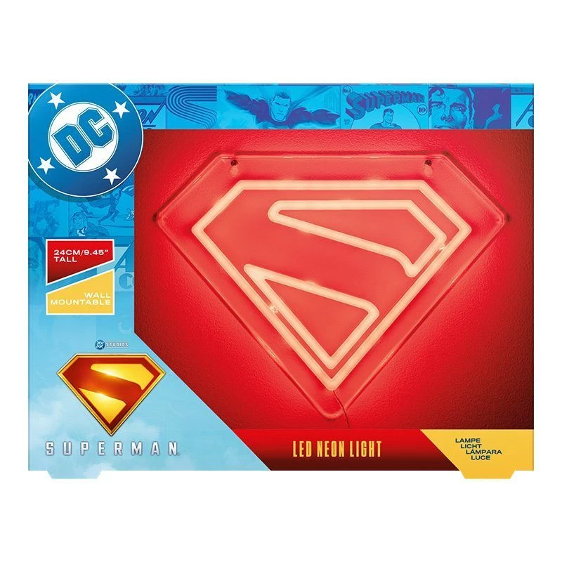 Nástenné LED neónové svetlo Paladone Superman PP14478SMTVN, dekoratívny nástenný štít