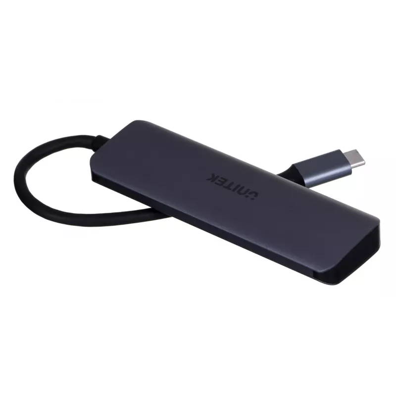 UNITEK uHUB Q4 USB hub Type-C 5000 Mbit/s sivý