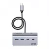 USB hub Unitek H1337AGY01 – 4 porty (2×USB-C, 2×USB-A), až do 5 Gbit/s na port, hliník, strieborný