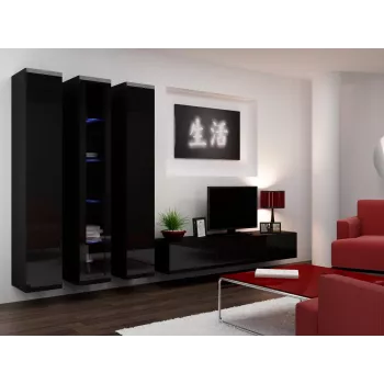Cama uzavretá skriňa VIGO '180' 180/40/30 čierna/čierna lesk