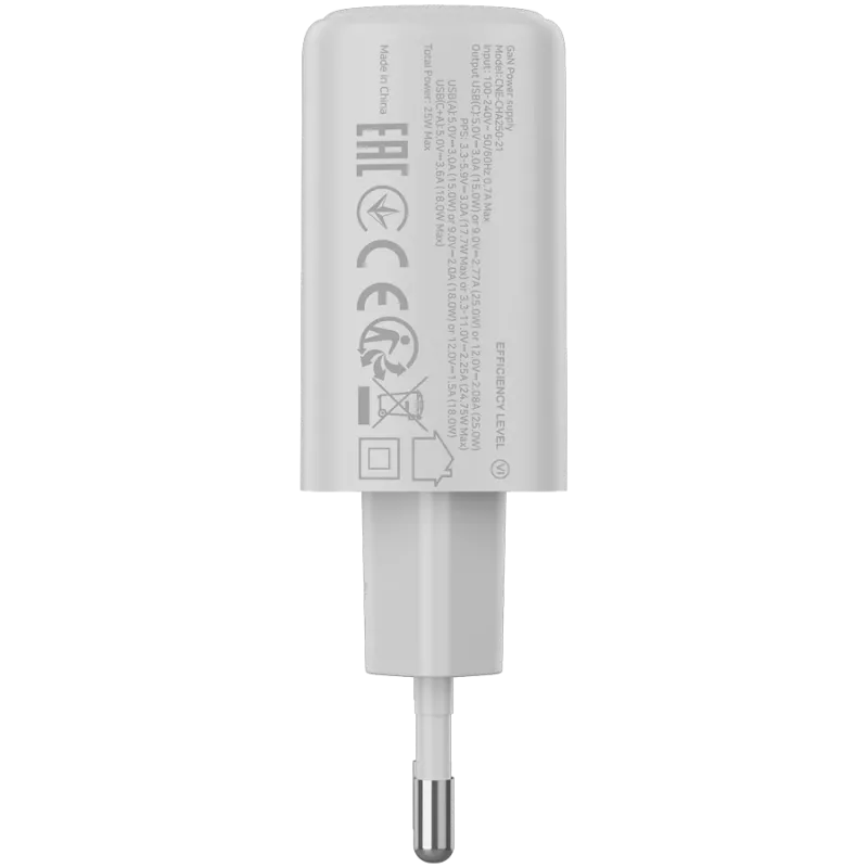 CANYON nabíjačka OnCharge 250 25W 1xPD 1xQC EU biela