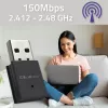 Kompaktný bezdrôtový mini USB Wi-Fi adaptér QOLTEC 57007 – Single-Band 2,4 GHz, až do 150 Mbit/s, interná anténa