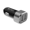 Auto nabíjačka 2xUSB 2,4A hliník
