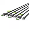 Sada 3x kábel Green Cell GC Ray Lightning 200 cm s bielym LED podsvietením, rýchle nabíjanie Apple 2.4A