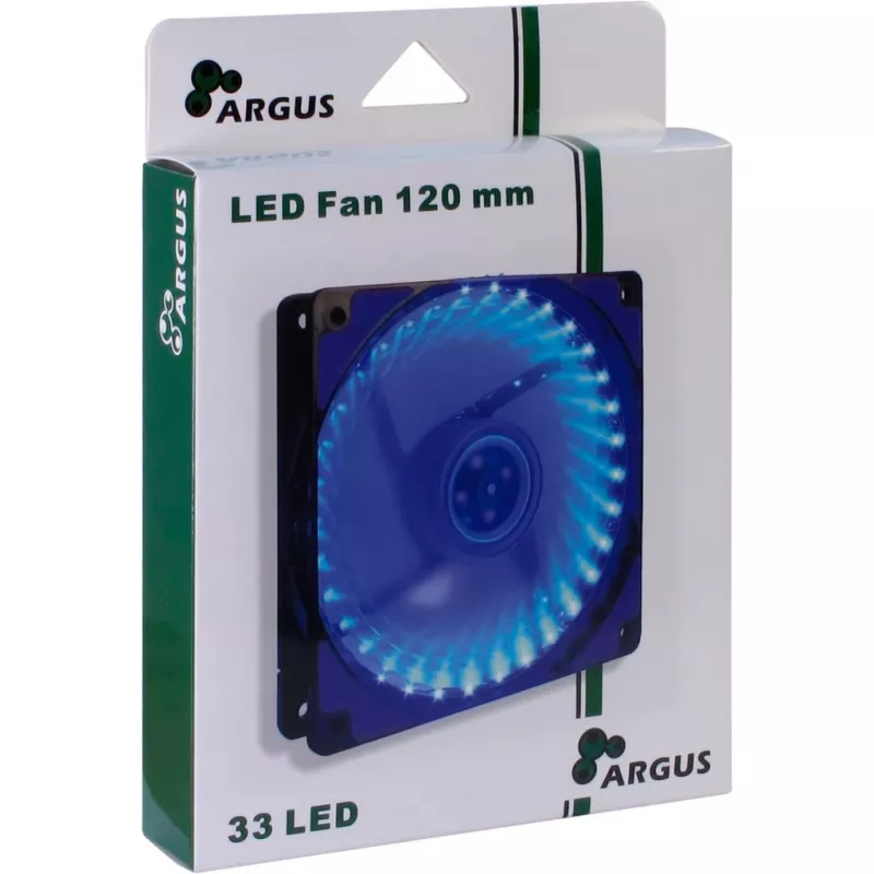INTER-TECH Argus L-12025 120mm modrý LED ventilátor do skrine