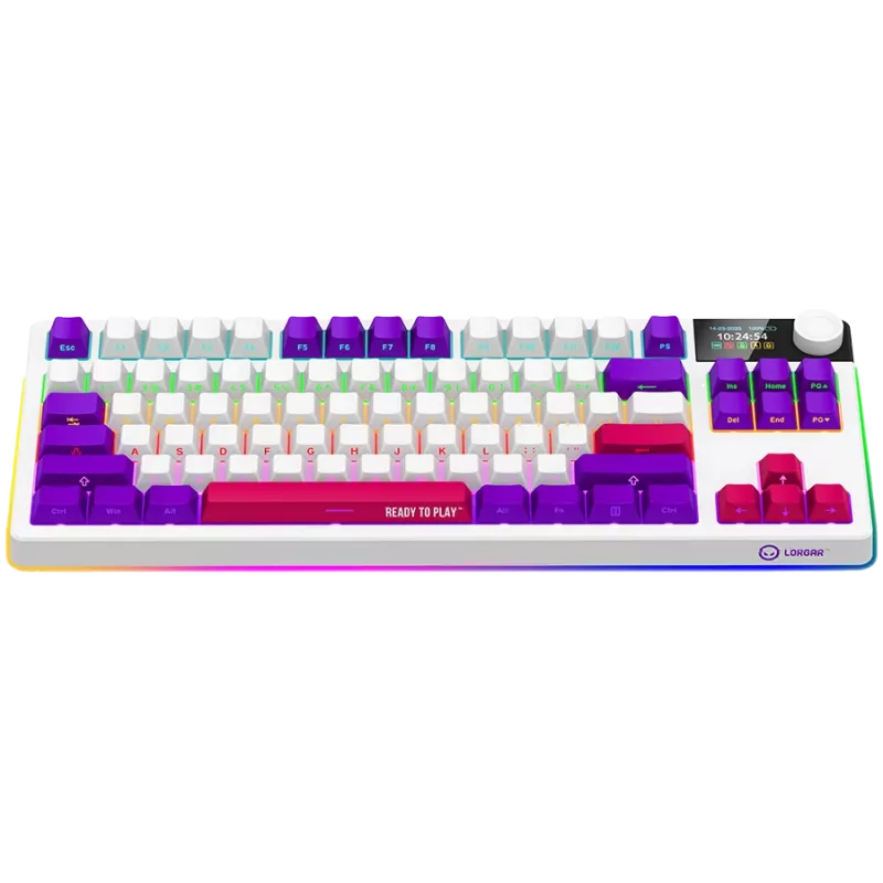 LORGAR KBP70TKLW, bezdrôtová TKL mechanická herná klávesnica Pro, biela, EN-layout