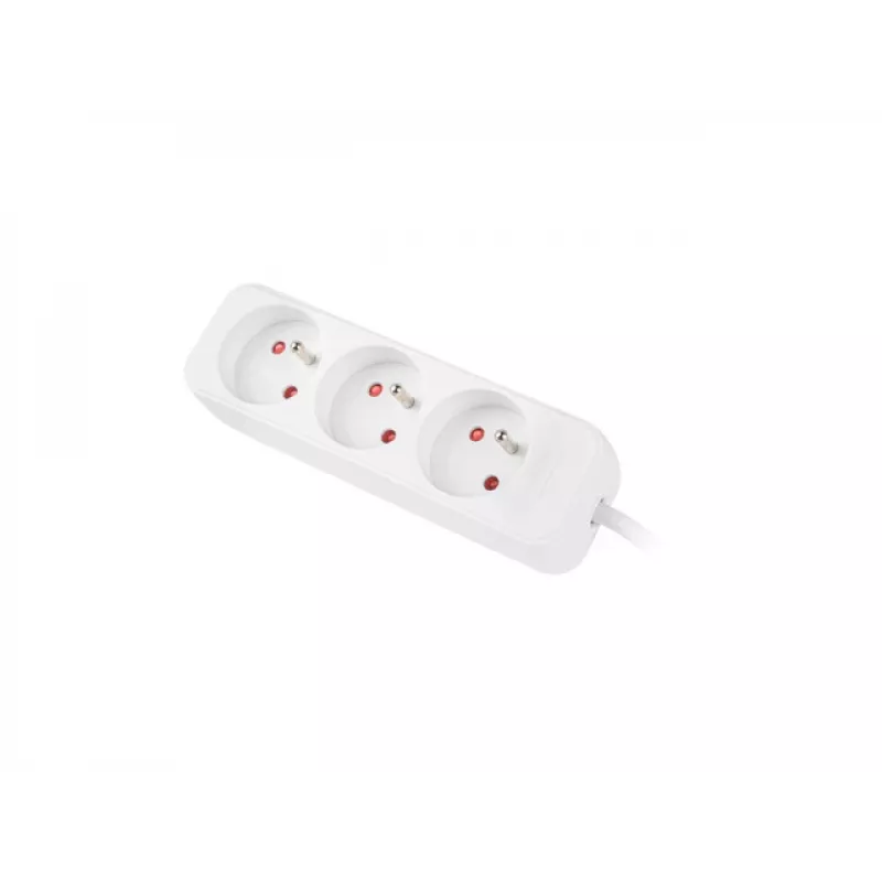 LANBERG PS0-03E-0300-W 3M biely 3X 230V predlžovací kábel z plnej medi