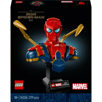 LEGO Marvel zberateľská busta Iron Spider-Man 76326, 379 dielov, 18+ výstavný model, 170×200×110 mm