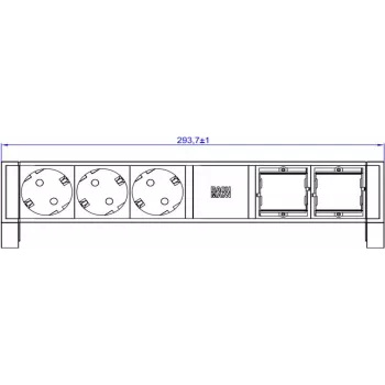 Bachmann DESK2 3xCEE7/3 2xCM 902.607 napájanie 0 2m GST18 RAL9005