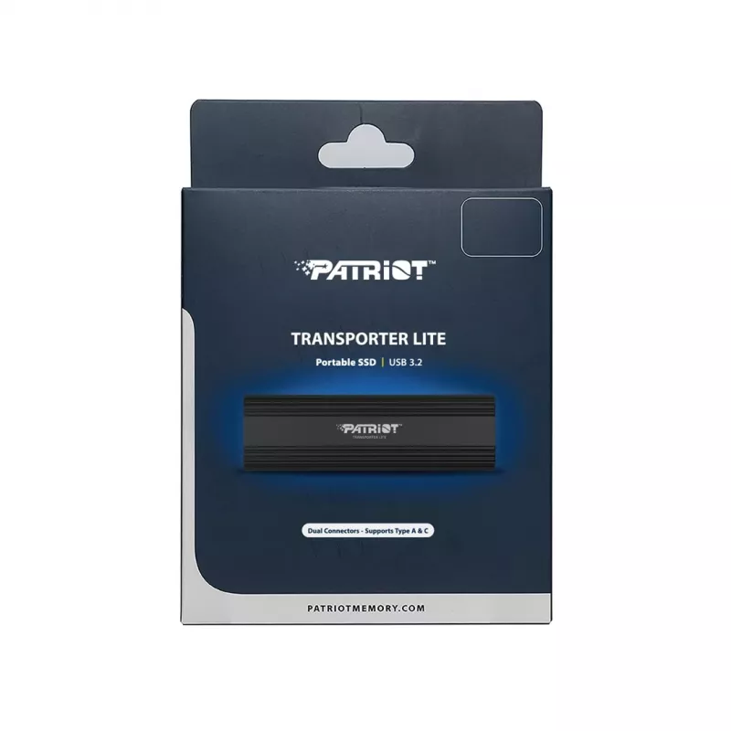 Externý SSD Patriot Transporter Lite PTPL1TBPECB, 1 TB, USB-C 3.2 Gen 2, 1000 MB/s, hliník, čierny