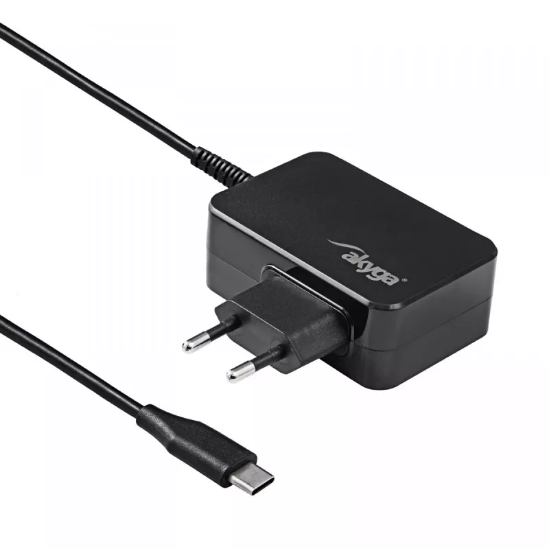 Akyga AK-ND-80 USB-C GaN napájací zdroj pre notebook 45 W, PD 3.0, 5–20 V, 1,8 m kábel, čierny
