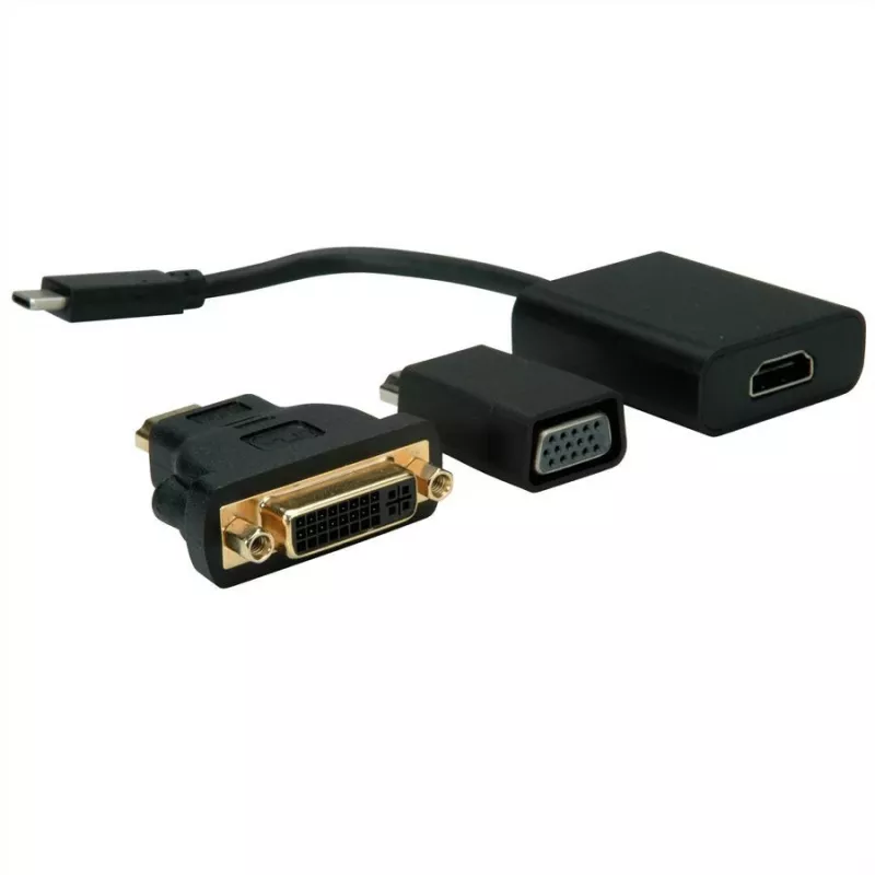 VALUE - externý video adaptér - USB-C 3.1 - HDMI - čierny
