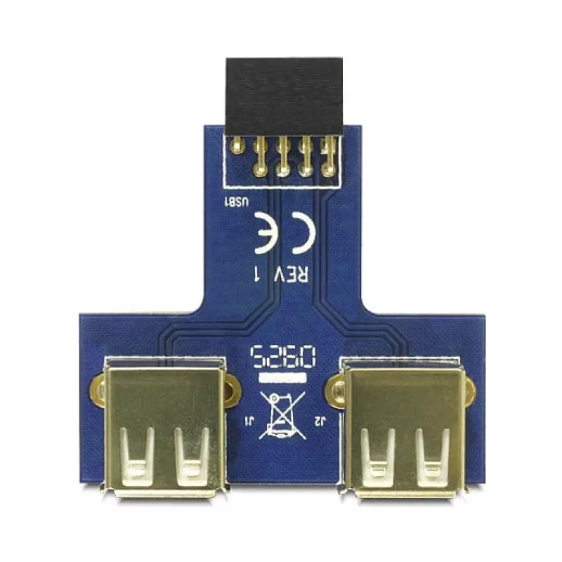DeLOCK 9-pólový 2,54 mm 2 x USB 2.0 1 x 9-pólový 2,54 mm čierna modrá strieborná