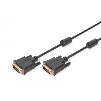 Assmann DVI prepojovací kábel. DVI(24+1). 2x ferit M/M. 10.0m. DVI-D dual link. UL. bl (AK-320101-100-S)