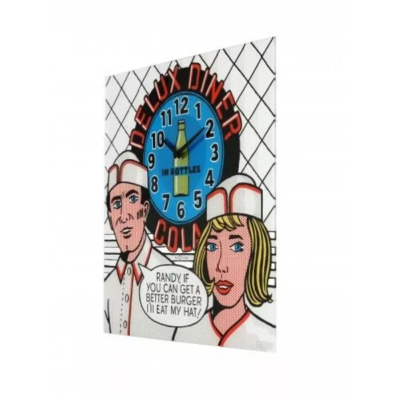NeXtime nástenné hodiny 8167 Delux Diner, 43x43cm, nástenné, viacfarebné