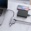 USB hub Aukey CB-H36 — 4-port USB 3.2 Gen 1 Type-A, host USB 2.0, 5000 Mbit/s, hliník strieborný